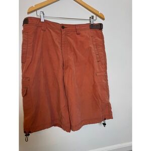 Fuzda Mens Cargo Shorts Size 38 Burnt Orange Cotton Nylon Utility Gorpcore